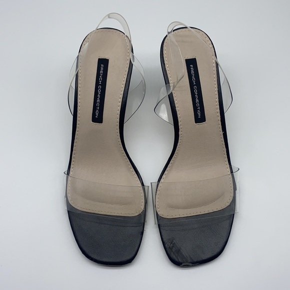 French Connection - Clear Straps Black Heels Size 6 - Picture 2 of 14